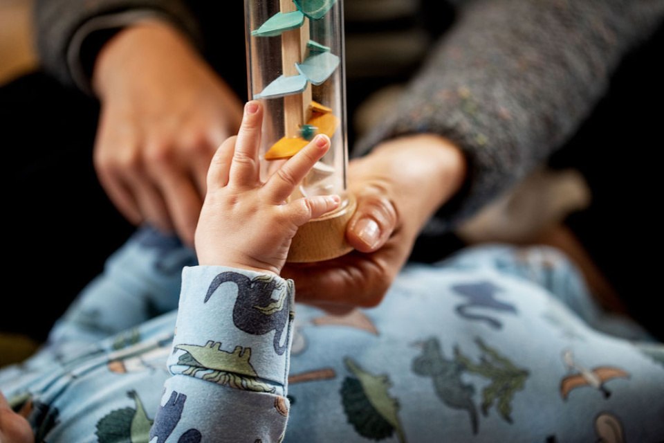 Baby playing with toy