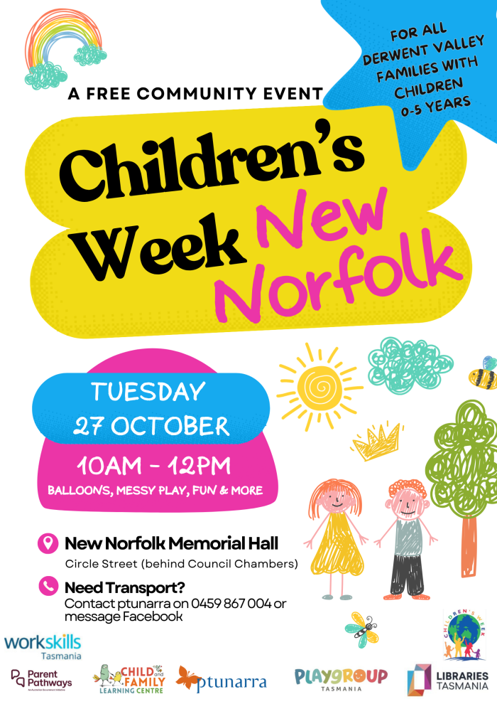 Childrens Week in New Norfolk 27th Oct 2026